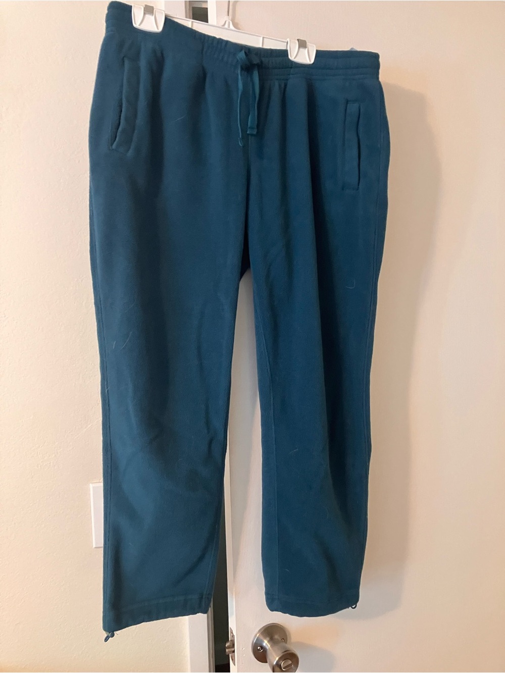 Roots Teal Heavyweight Drawstring Fleece Joggers